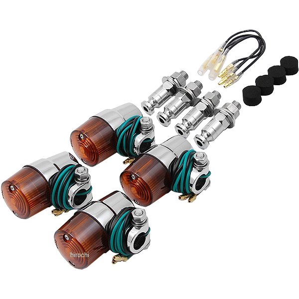 010032-33 ポッシュ POSH ウインカーセット 85年以降 SR500、SR400、SR400FI スーパーバイクミニ メッキ/オレンジ