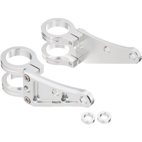 010048-03 ポッシュ POSH マシンドロングヘッドライトステー 2クランプタイプ φ35mm シルバー