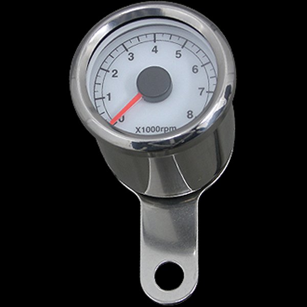 010884 ネオファクトリー 48mm アジャスタブルタコメーター ステンレス 白盤 白光