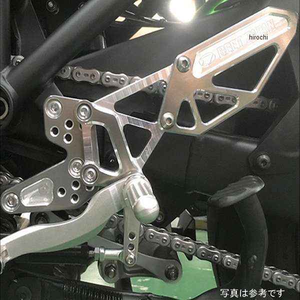 0111-KE6-24 ビート BEET バックステップ 固定式 18年-19年 ニンジャ H2 SX 黒 ハイパーバンク シルバー