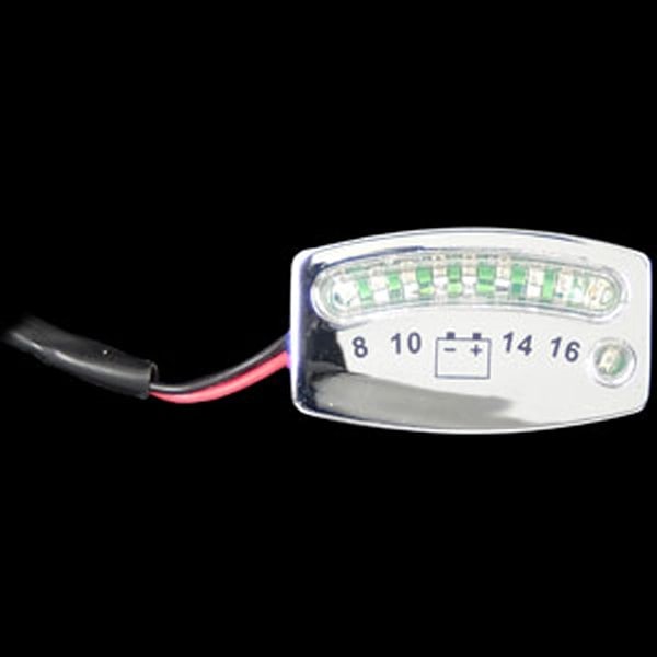 4219 クリアキン Kuryakyn LEDバッテリーゲージ クローム