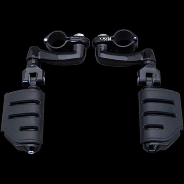 7599 クリアキン Kuryakyn ロングホーン オフセット ハイウェイペグ トライデント ブラック