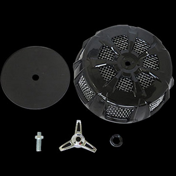 9438 クリアキン Kuryakyn アレイキャット エアクリーナーカバー ブラック/クローム