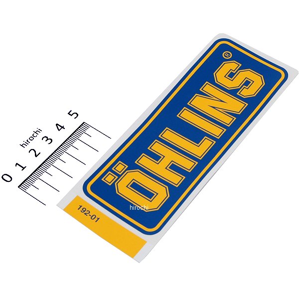 0192-01 オーリンズ OHLINS ロゴステッカー 125mmx50mm ネイビー/黄