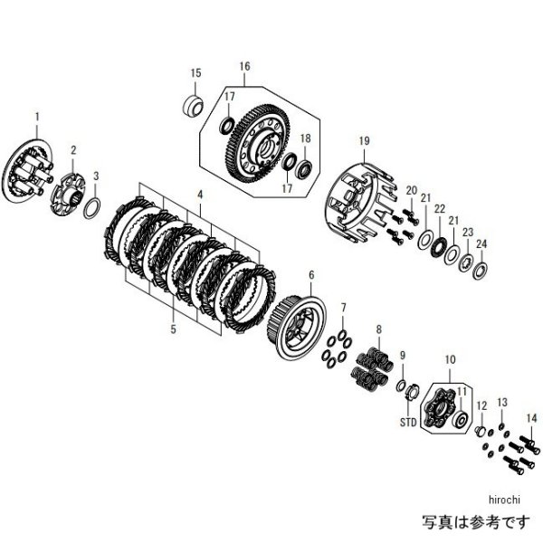 02-02-0179 SP武川 スペシャルクラッチインナーキット タイプ-R スリッパークラッチ モンキー125