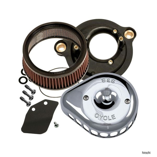 170-0435C S&Sサイクル S&S Cycle ステルスエアクリーナーキット ミニティアドロップ 17-23年M8 クローム