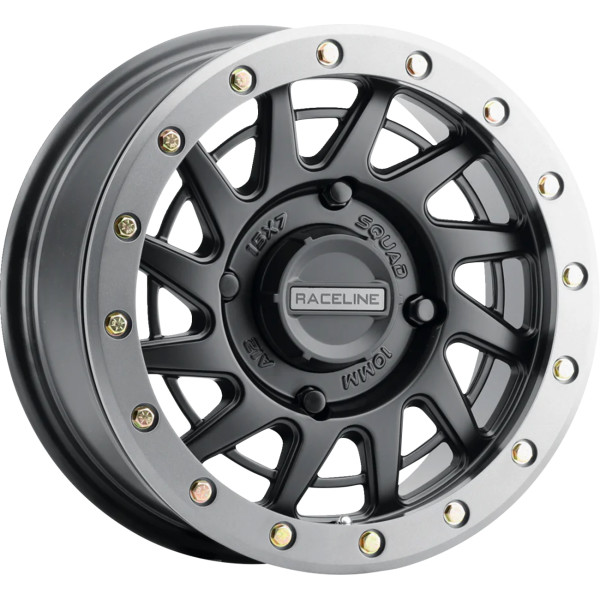 0230-1414 Raceline Wheels Squad Beadlock ホイール 15x7 - 4/137 - 6+1 (+38 mm) ガンメタ