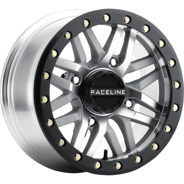 0230-1472 Raceline Wheels Ryno Beadlock ホイール 14x7 - 4/137 - 5+2 (+10 mm) 黒/シルバー