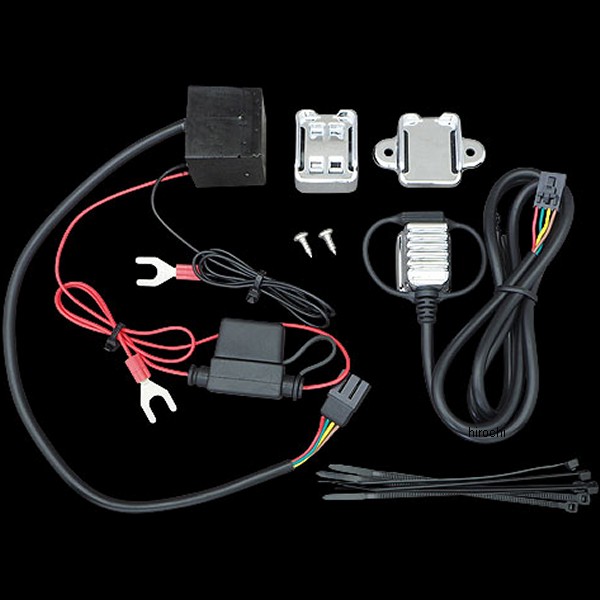 1688 クリアキン Kuryakyn USB電源 、ホルダー クローム