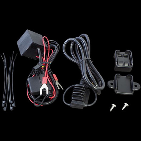 1703 クリアキン Kuryakyn USB電源、ホルダー ブラック