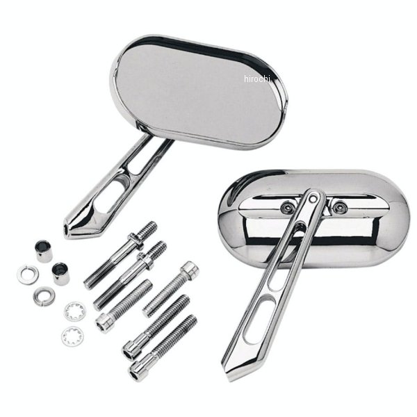 1428 クリアキン Kuryakyn マグナムプラス ミラーセット スモールヘッド フラットガラス 汎用 クローム