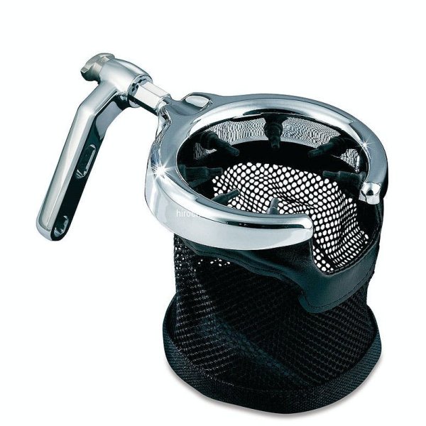 1462 クリアキン Kuryakyn ユニバーサルドリンクホルダー メッシュ ハンドコントロールマウント 汎用 クローム