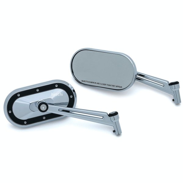 1765 クリアキン Kuryakyn ヘビーインダストリーミラーセット クローム/黒