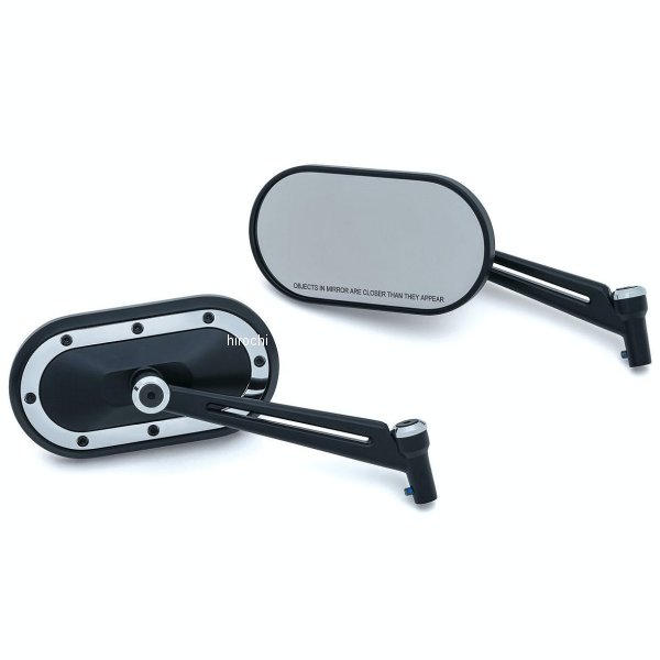 1766 クリアキン Kuryakyn ヘビーインダストリーミラーセット 黒/クローム