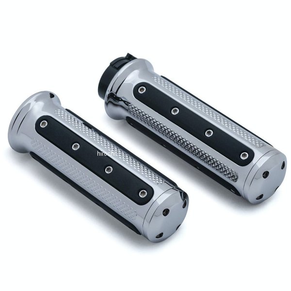 6120 クリアキン Kuryakyn ヘビーインダストリーグリップ 82年以降 ハーレー汎用 クローム