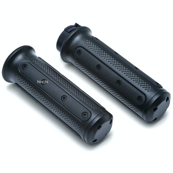 6121 クリアキン Kuryakyn ヘビーインダストリーグリップ 82年以降 ハーレー汎用 黒