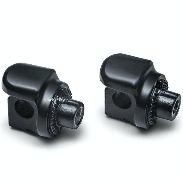 8895 クリアキン Kuryakyn ノンピボット スプラインタンデムフットペグアダプター ツーリング、ダイナ 黒