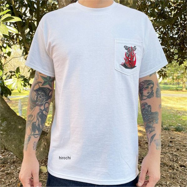 ダイスマガジン コラボポケットTシャツ DicE X KEDUX 白 Mサイズ