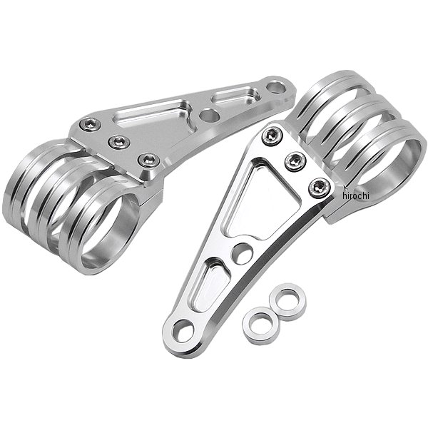 030048-33 ポッシュ POSH マシンドロングヘッドライトステー 3クランプタイプ φ41mm シルバー シルバー