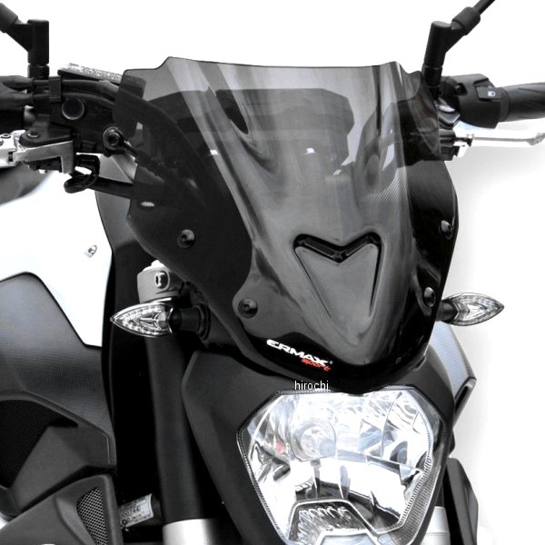 0302XX121 アルマックス ERMAX スポーツ スクリーン 27cm 14年-17年 MT-07、FZ-07 ライトブラック