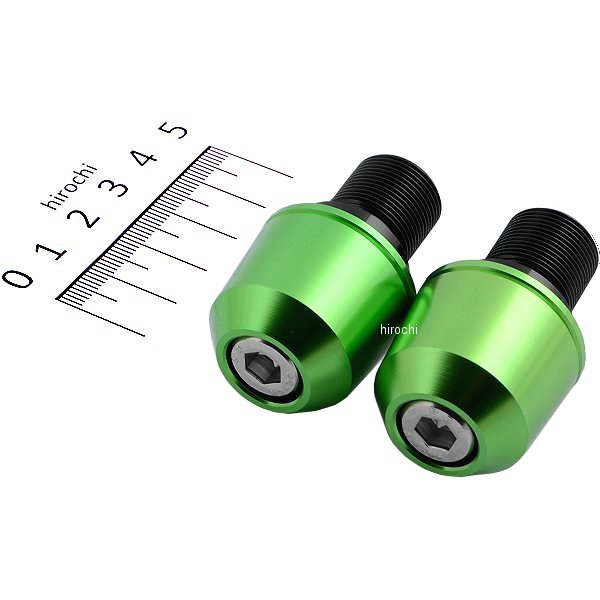 031088-28-10 ポッシュ POSH ソリッドバーエンド M17 カワサキ用 ライムグリーン