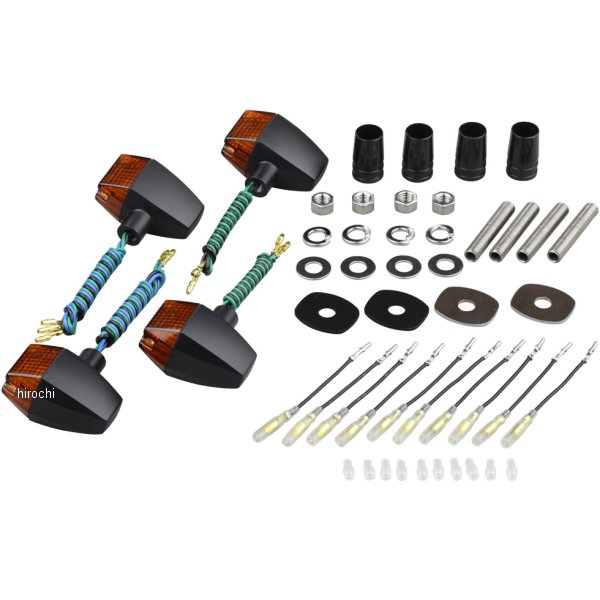 031446-56 ポッシュ POSH ウインカーセット カワサキ クラシカルシリーズ スリム&シャープタイプ 黒/オレンジ