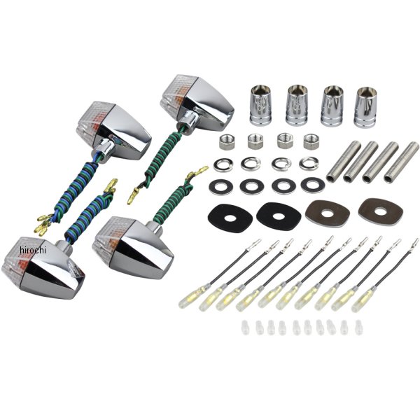 031447-53 ポッシュ POSH ウインカーセット カワサキ クラシカルシリーズ スリム&シャープタイプ メッキ/クリアー