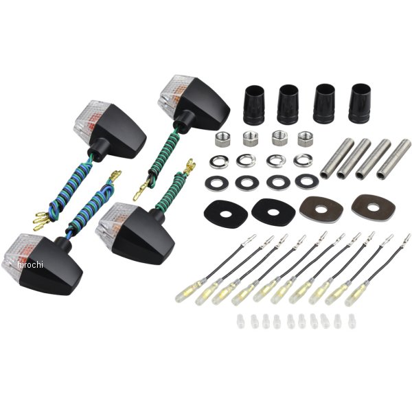 031447-56 ポッシュ POSH ウインカーセット カワサキ クラシカルシリーズ スリム&シャープタイプ 黒/クリアー