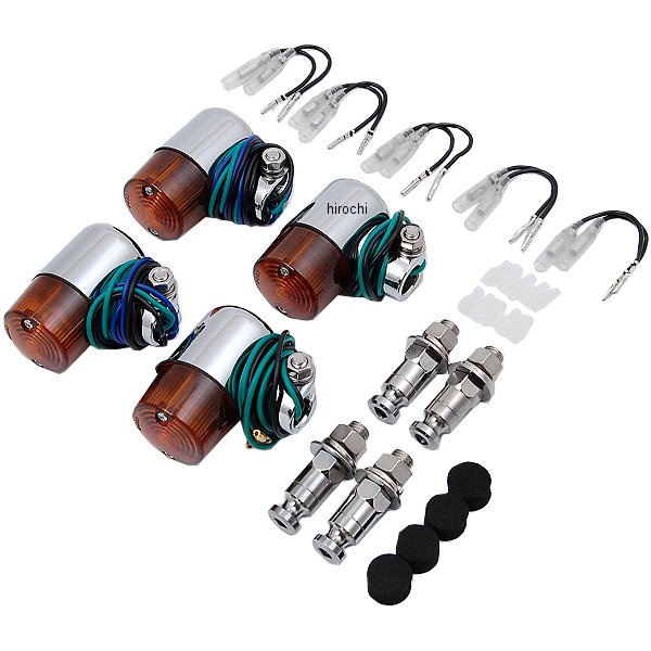 031491-33 ポッシュ POSH ウインカーセット カワサキ 71タイプ メッキ/オレンジ