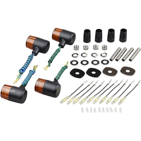 031491-56 ポッシュ POSH ウインカーセット カワサキ クラシカルシリーズ 71タイプ 黒/オレンジ