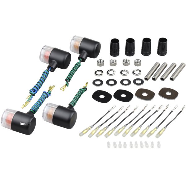 031492-56 ポッシュ POSH ウインカーセット カワサキ クラシカルシリーズ 71タイプ 黒/クリアー