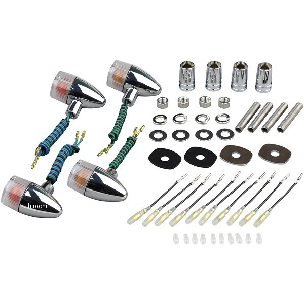 031499-53 ポッシュ POSH クラシカル砲弾タイプウインカーセット 89年-09年 ゼファー1100、ゼファー750、ゼファーχ クローム/クリア