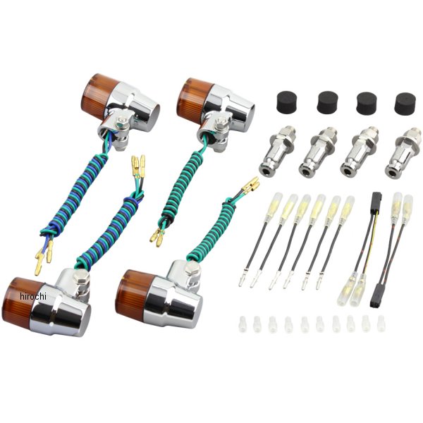 031532-33 ポッシュ POSH ウインカーセット カワサキ スーパーバイクミニタイプ メッキ/オレンジ