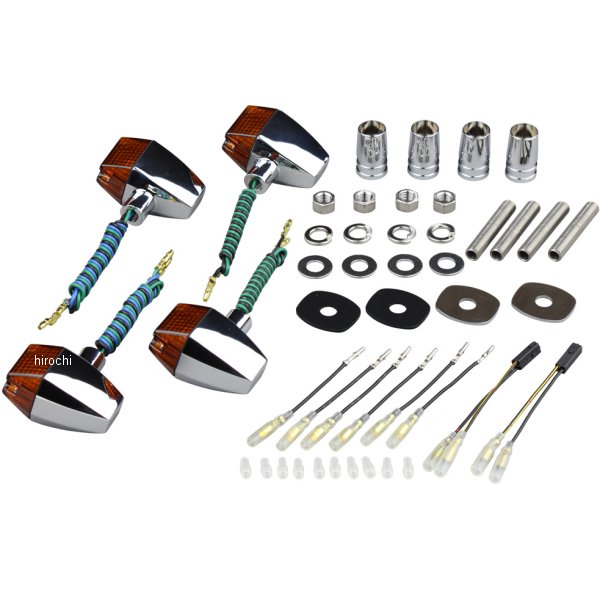 031546-53 ポッシュ POSH ウインカーセット カワサキ クラシカルシリーズ スリム&シャープタイプ メッキ/オレンジ