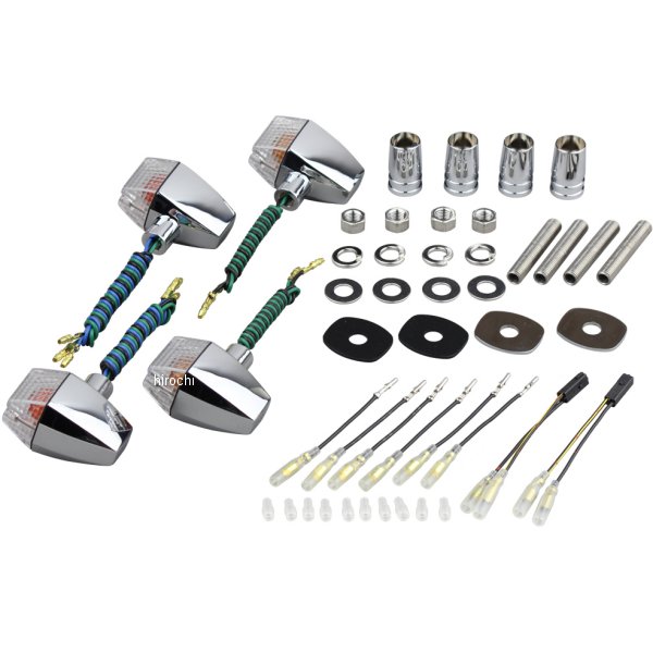 031547-53 ポッシュ POSH ウインカーセット カワサキ クラシカルシリーズ スリム&シャープタイプ メッキ/クリアー