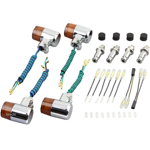 031591-33 ポッシュ POSH ウインカーセット カワサキ 71タイプ メッキ/オレンジ