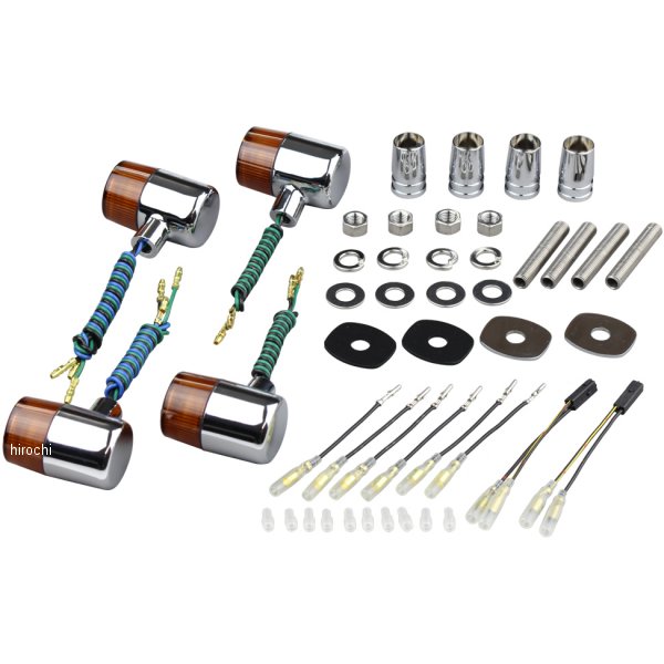 031591-53 ポッシュ POSH ウインカーセット カワサキ クラシカルシリーズ 71タイプ メッキ/オレンジ