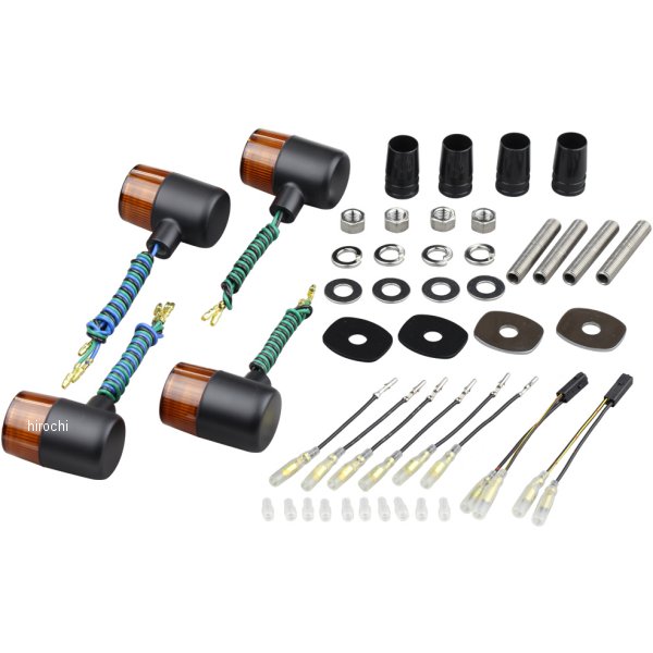 031591-56 ポッシュ POSH ウインカーセット カワサキ クラシカルシリーズ 71タイプ 黒/オレンジ