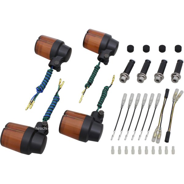 031593-26 ポッシュ POSH ウインカーセット スーパーバイク 01年-03年 ゼファー750 黒/オレンジ