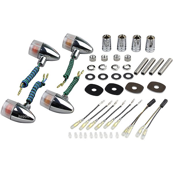 031599-53 ポッシュ POSH クラシカル砲弾タイプウインカーセット 00年-09年 ゼファー1100、ゼファー750、ゼファーχ クローム/クリア