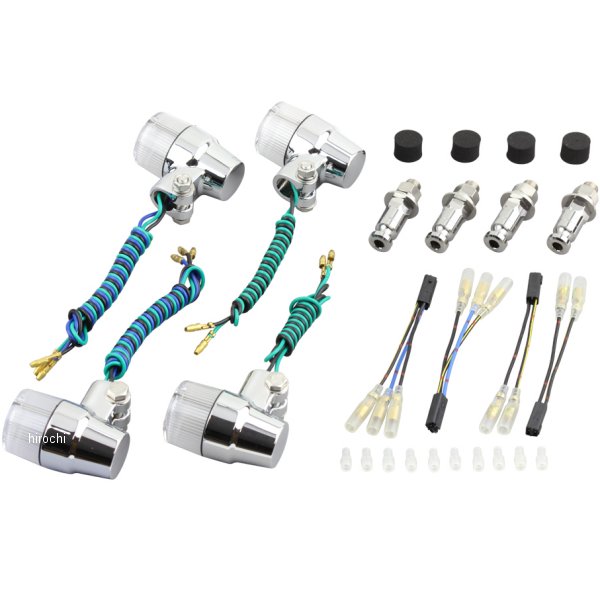 031633-33 ポッシュ POSH ウインカーセット 04年以降 ゼファー750、ゼファー750RS、ZRX400II スーパーバイクミニタイプ メッキ/クリアー