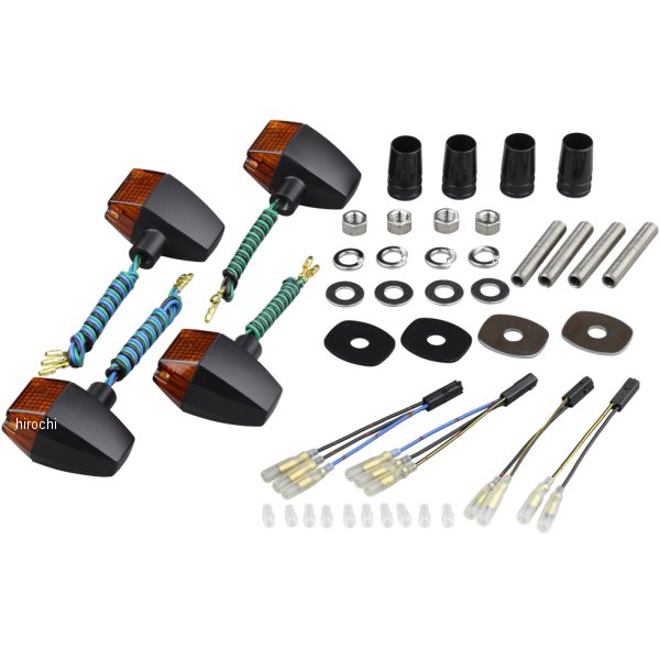 031646-56 ポッシュ POSH ウインカーセット 04年以降 ゼファー750、ZRX400II クラシカルシリーズ スリム&シャープタイプ 黒/オレンジ