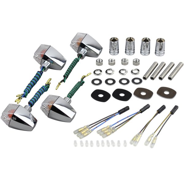 031647-53 ポッシュ POSH ウインカーセット 04年以降 ゼファー750、ZRX400II クラシカルシリーズ スリム&シャープタイプ メッキ/クリアー