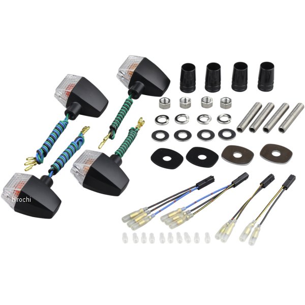 031647-56 ポッシュ POSH ウインカーセット 04年以降 ゼファー750、ZRX400II クラシカルシリーズ スリム&シャープタイプ 黒/クリアー