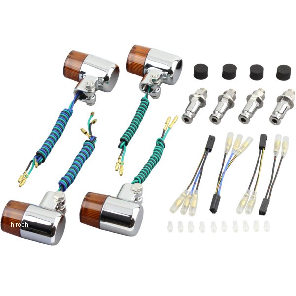 031691-33 ポッシュ POSH ウインカーセット 04年以降 ゼファー750、ゼファー750RS、ZRX400II 71タイプ メッキ/オレンジ