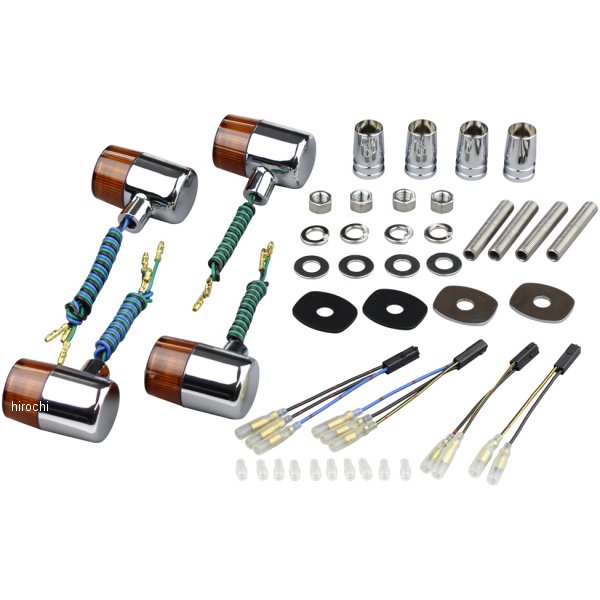 031691-53 ポッシュ POSH ウインカーセット 04年以降 ゼファー750、ZRX400II クラシカルシリーズ 71タイプ メッキ/オレンジ