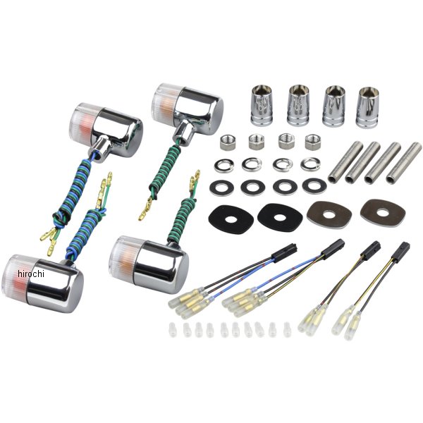 031692-53 ポッシュ POSH ウインカーセット 04年以降 ゼファー750、ZRX400II クラシカルシリーズ 71タイプ メッキ/クリアー