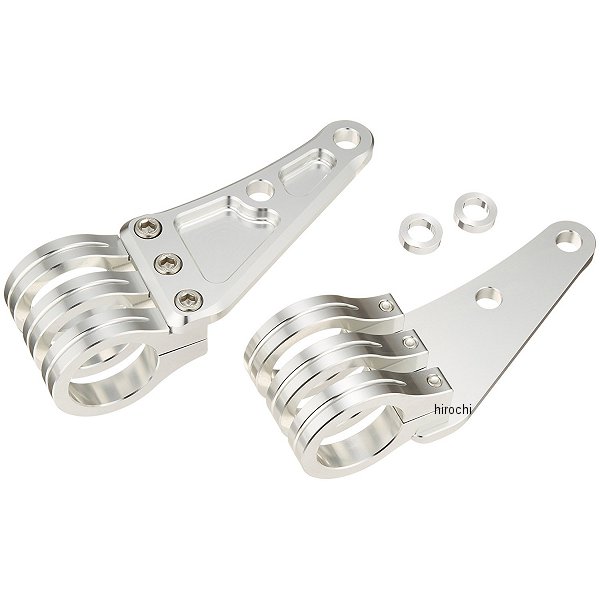 032048-33 ポッシュ POSH マシンドロングヘッドライトステー 3クランプタイプ φ43mm シルバー