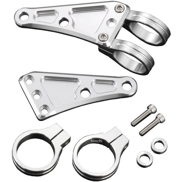 032148-03 ポッシュ POSH マシンドヘッドライトステー 2クランプタイプ φ43mm シルバー
