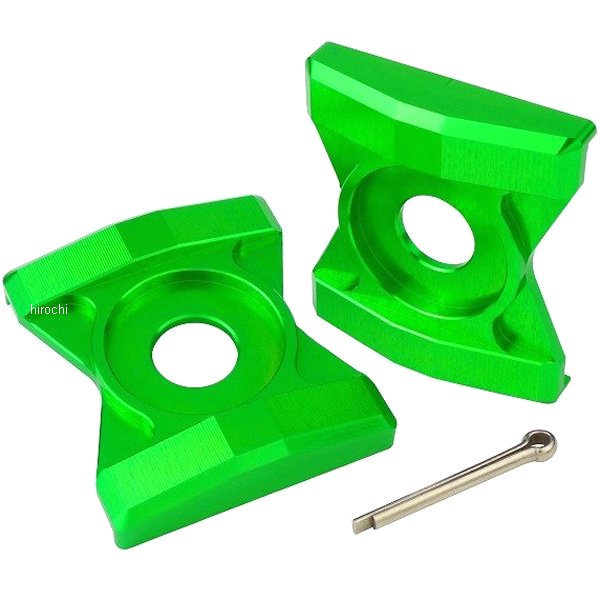 034076-28 ポッシュ POSH チェーンアジャスタープレート 08年-16年 Ninja250、Z250 ライムグリーン